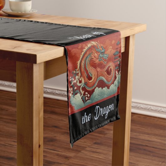 Jaar van de Dragon Table Runner Korte Tafelloper (Voorbeeld)