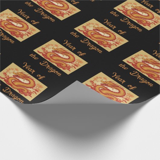 Jaar van de Dragon Wrapping Paper Cadeaupapier (Hoek)