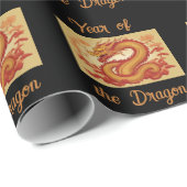 Jaar van de Dragon Wrapping Paper Cadeaupapier (Rol Hoek)