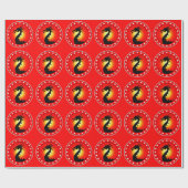 Jaar van de Dragon Wrapping Paper Cadeaupapier (Vlak)