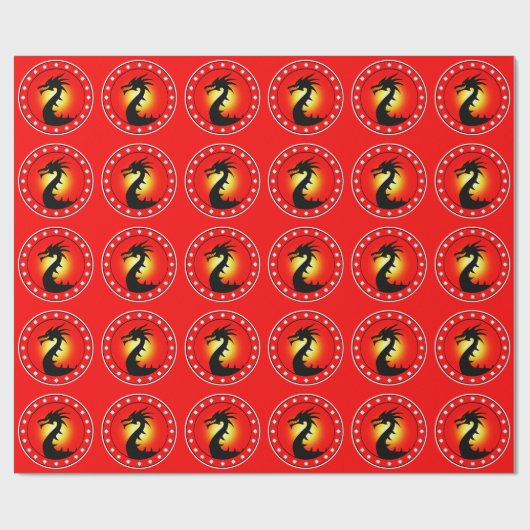 Jaar van de Dragon Wrapping Paper Cadeaupapier (Vlak)