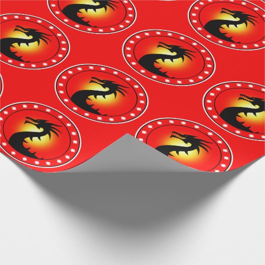 Jaar van de Dragon Wrapping Paper Cadeaupapier (Hoek)