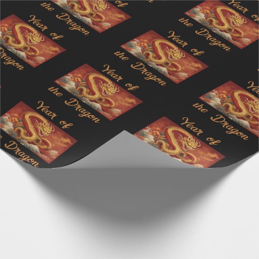 Jaar van de Dragon Wrapping Paper Cadeaupapier (Hoek)