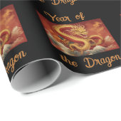 Jaar van de Dragon Wrapping Paper Cadeaupapier (Rol Hoek)