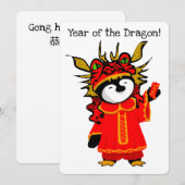 Jaar van de Drakenpinguïn Feestdagenkaart (Voorkant / Achterkant)
