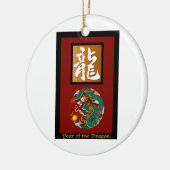 Jaar van de Drakenrechthoek Keramisch Ornament (Links)