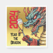 Jaar van de Drakenservet Chinees Nieuwjaar Servet (Voorkant)