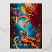 Jaar van de FOLIE van de Draak Nieuwjaar ART Kaart (Voorkant)
