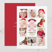 Jaar van de Foto's Kerstavond Collage Feestdagenkaart (Voorkant / Achterkant)