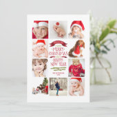 Jaar van de Foto's Kerstavond Collage Feestdagenkaart (Staand voorkant)