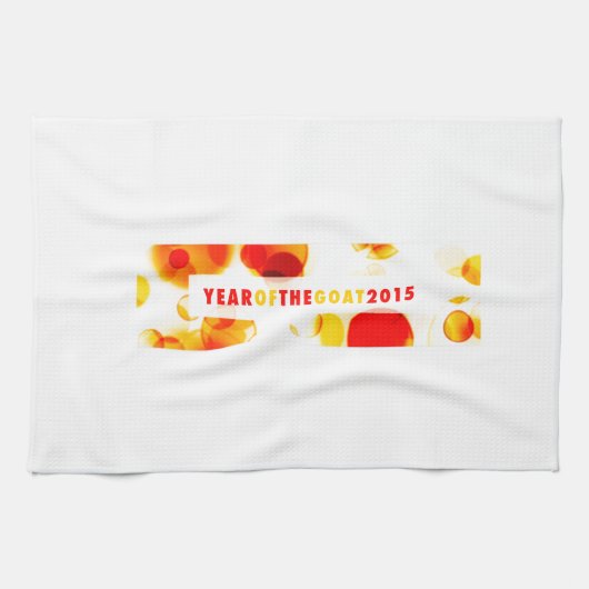 jaar van de geit 2015 (bokeh) theedoek (Horizontaal)