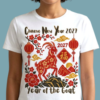Jaar van de Geit 2027 Chinees Nieuwjaar  Tri-Blend Shirt