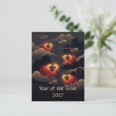 Jaar van de Geit 2027 Feestdagenkaart (Staand voorkant)