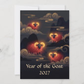 Jaar van de Geit 2027 Feestdagenkaart (Voorkant)