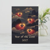 Jaar van de Geit 2027 Feestdagenkaart (Staand voorkant)