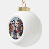 🎄 Jaar Van De Geit 2027 Kerstcadeau Idee 🐐 Keramische Bal Ornament (Rechts)