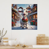 🎄 Jaar Van De Geit 2027 Kerstcadeau Idee 🐐 Poster (Keuken)