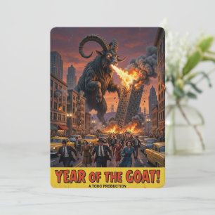 Jaar Van De Geit 2027 Maan Nieuwjaar Kaart