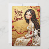 Jaar Van De Geit 2027 Maankalender Nieuwjaar Kaart (Voorkant)