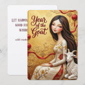 Jaar Van De Geit 2027 Maankalender Nieuwjaar Kaart (Voorkant / Achterkant)