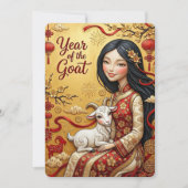 Jaar Van De Geit 2027 Maankalender Nieuwjaar Kaart (Voorkant)