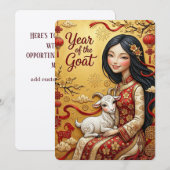 Jaar Van De Geit 2027 Maankalender Nieuwjaar Kaart (Voorkant / Achterkant)