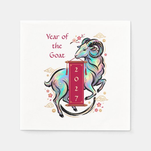 Jaar van de Geit 2027 Servet (Voorkant)