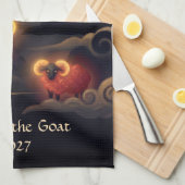 Jaar van de Geit 2027 Theedoek (Quarter Fold)