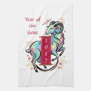 Jaar van de Geit 2027 Theedoek