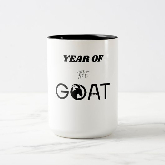 Jaar van de Geit 2027 Tweekleurige Koffiemok (Center)