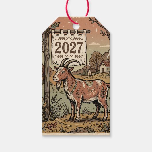 Jaar Van De Geit 2027 Voor Vrouw Cadeaulabel (Voorkant)