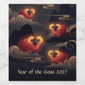 Jaar van de Geit 2027 Wijn Etiket (Enkel label)