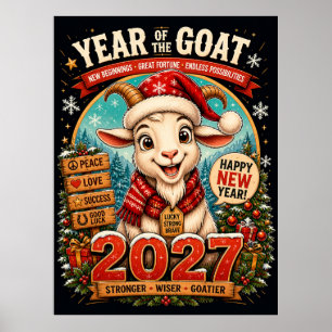 Jaar Van De Geit 2027 Zodiac Nieuwjaar Muur Poster