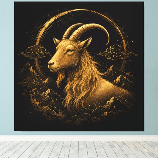 Jaar van de geit canvas afdruk (Insitu (Houten vloer))