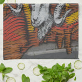 Jaar van de geit graffiti theedoek (Gevouwen)