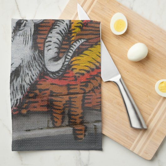 Jaar van de geit graffiti theedoek (Quarter Fold)