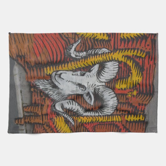 Jaar van de geit graffiti theedoek (Horizontaal)