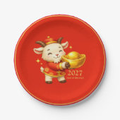 Jaar van de geit papieren bordje (Voorkant)