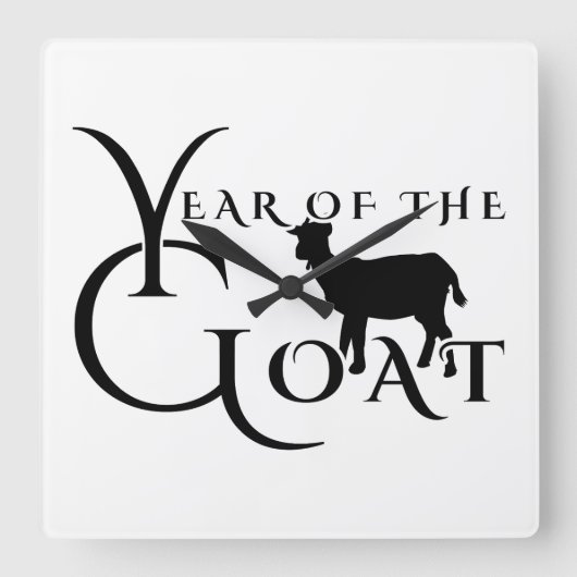 Jaar van de geit vierkante klok (Voorkant)