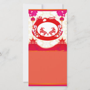 jaar van de geitenkaart feestdagenkaart