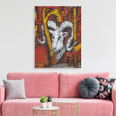 Jaar van de geitenschaap Ram Graffiti Canvas Afdruk (Insitu (Woonkamer))