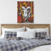 Jaar van de geitenschaap Ram Graffiti Canvas Afdruk (Insitu (Slaapkamer))