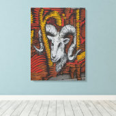 Jaar van de geitenschaap Ram Graffiti Canvas Afdruk (Insitu (Houten vloer))