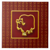 Jaar van de Golden Oxen Ceramic Tile Tegeltje (Voorkant)