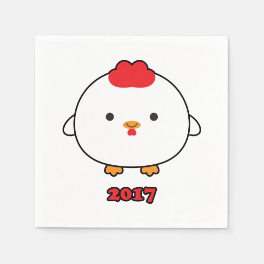 Jaar van de Haan 2017 Papieren servetten (Voorkant)