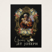 Jaar van de heilige Joseph Memorare Prayer Katholi Visitekaartje (Voorkant)