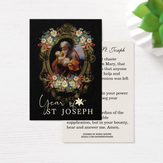 Jaar van de heilige Joseph Memorare Prayer Katholi Visitekaartje (Bureau)