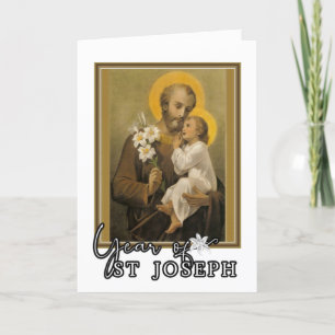 Jaar van de Heilige Jozef Jezus Katholieke Religie Feestdagen Kaart