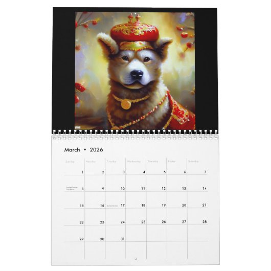 Jaar van de hond kalender (Mar 2026)