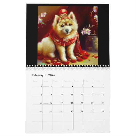 Jaar van de hond kalender (Feb 2026)